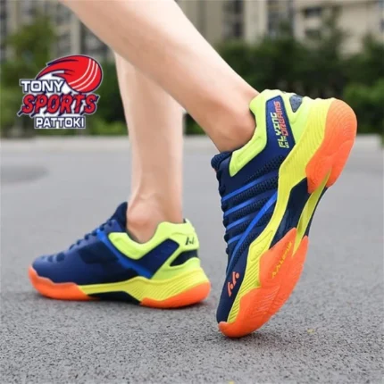 LEFUS BADMINTON SHOES (BLUE/YELLOW) WORLD CLASS QUALITY