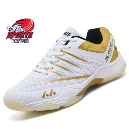 LEFUS BADMINTON SHOES (WHITE/GOLD) WORLD CLASS QUALITY