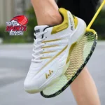 LEFUS BADMINTON SHOES (WHITE/GOLD) WORLD CLASS QUALITY